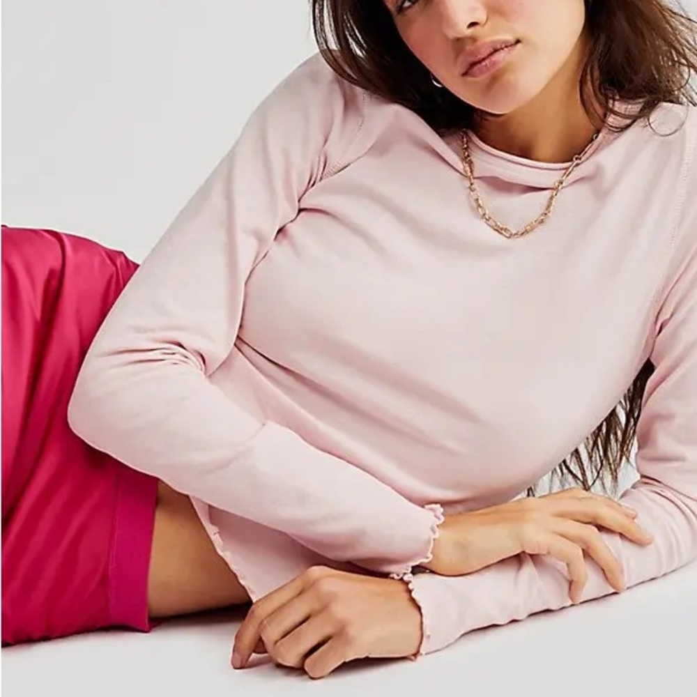 NWOT - We The Free Jersey Long-Sleeve Tee - Pink Lotus